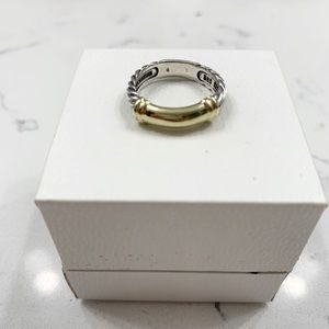 David Yurman Gold & Sterling Silver ring sz 6